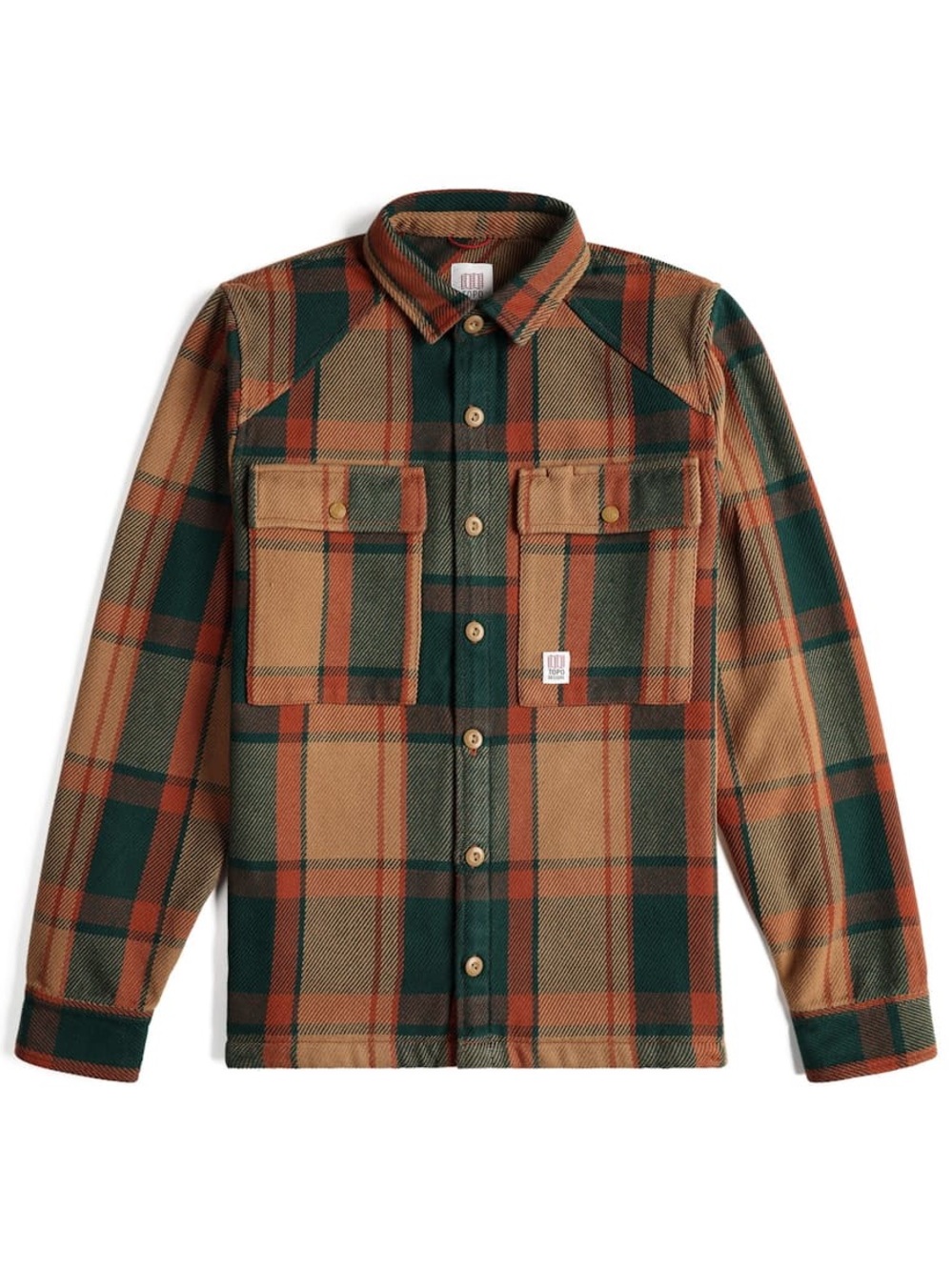 Topo Designs Men’s Mountain Shirt Jacket In Khaki Multi Plaid Size Large